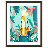Leopard Forest, Pastel Tropical Jungle Nature Botanical, Moon Eclectic Colorful Wild Animals Boho thumbnail