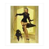 Pinup Girl In Black Dress On A Hall Experiencing Sudden Wind (Print Only) thumbnail
