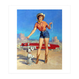 Pinup Cowgirl Showing A New Dog Trick (Print Only) thumbnail