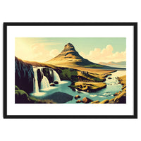 Vintage Iceland, Kirkjufell Mountain Poster