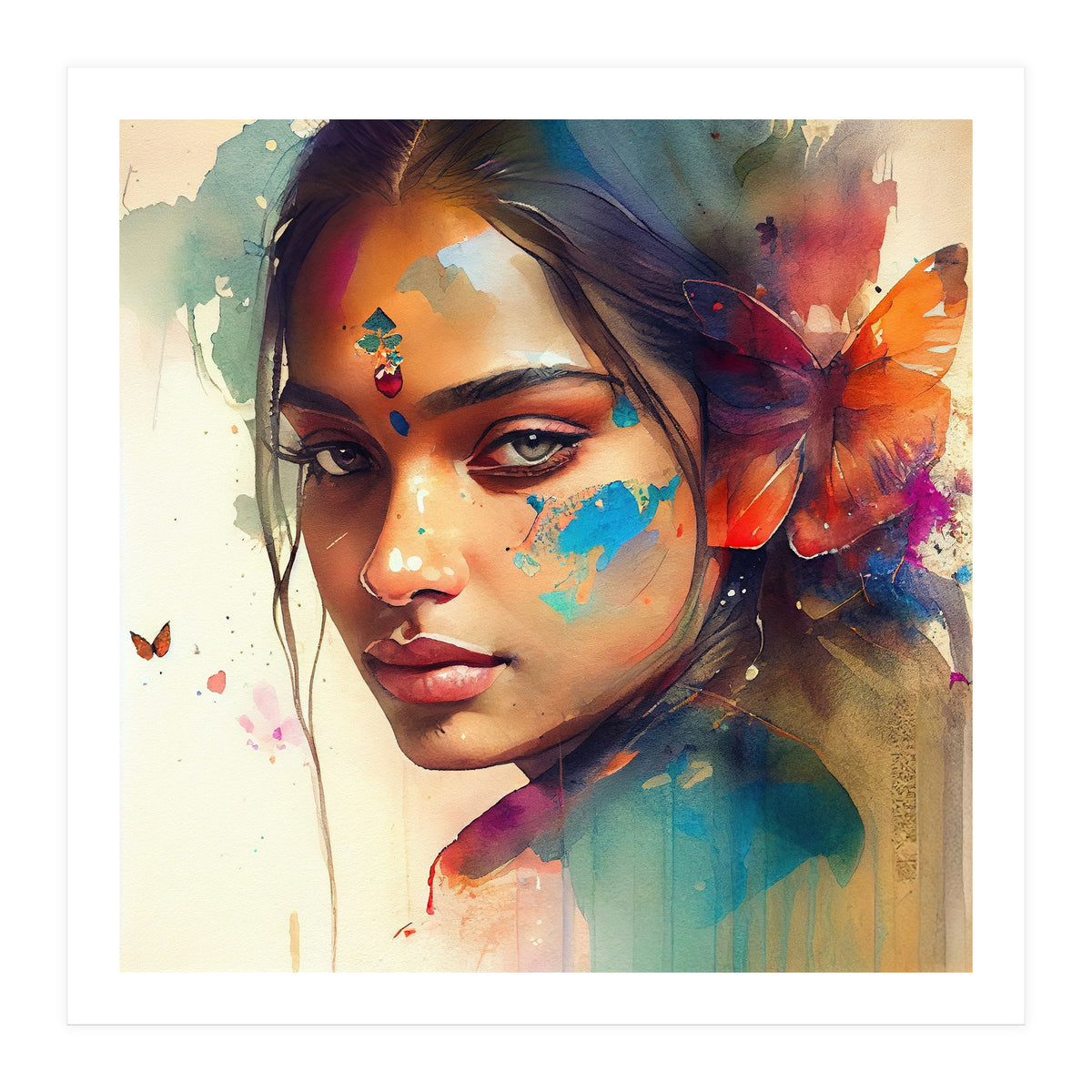 Butterfly Whisper Hindu Portrait (Print Only)