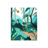 Jungle Paradise, Tropical Nature Forest Botanical Plants, Bohemian Vintage Exotic Wild (Print Only) thumbnail