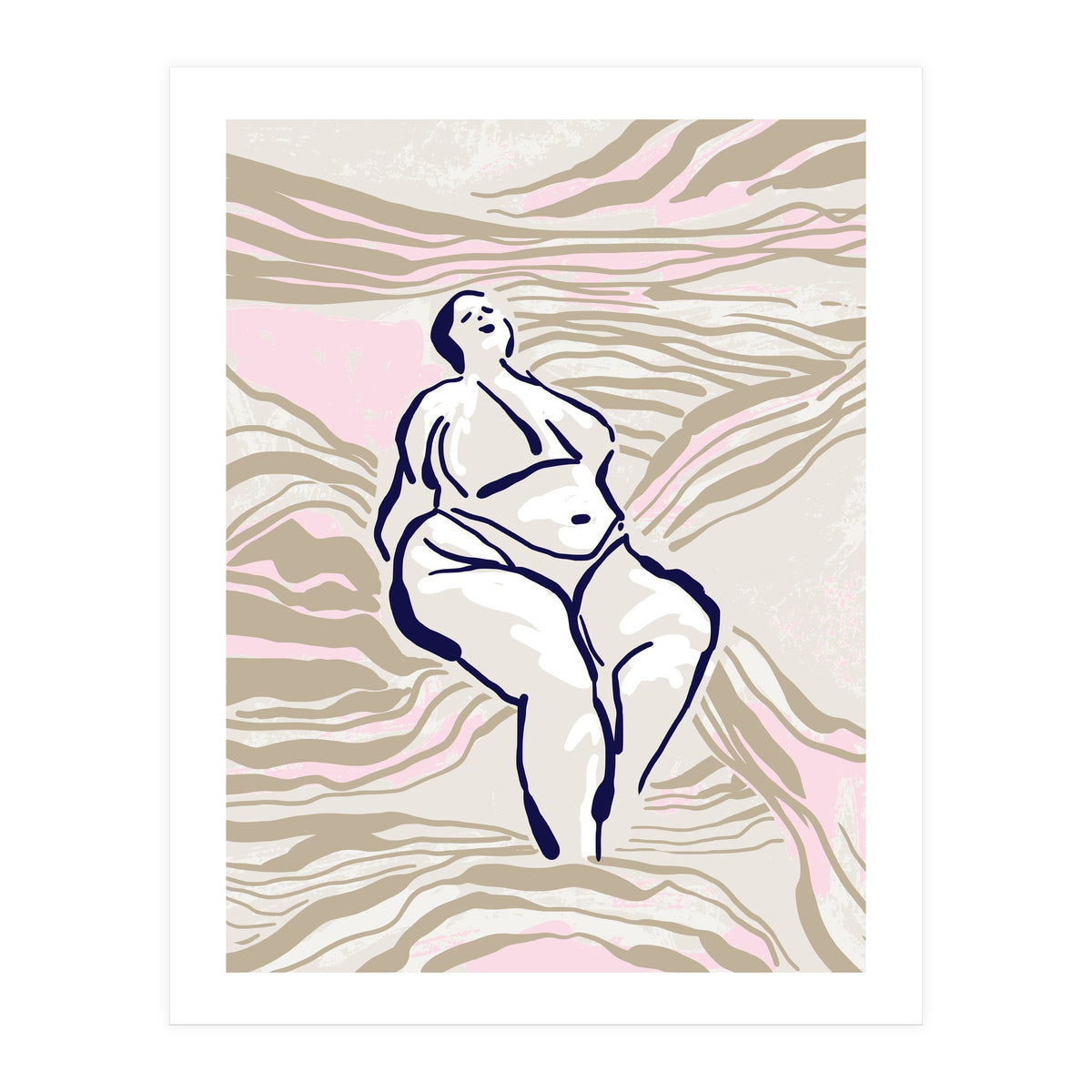 Follow the lines Serene woman in the water (Print Only)