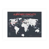World Map of Alien First Contacts in Movies (Print Only) thumbnail