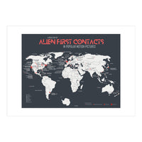 World Map of Alien First Contacts in Movies (Print Only)