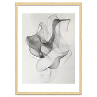 Abstract Black And White Swirling Lines Art
