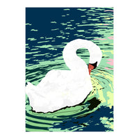 Self Reliance, Swan Birds Painting, Self Esteem Self Love Positivity, Proud Freedom Independence Wildlife Animals (Print Only)