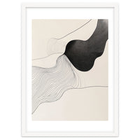 Abstract Black And White Organic Flowing Lines Art