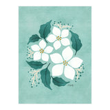 White Flowers On Mint (Print Only) thumbnail