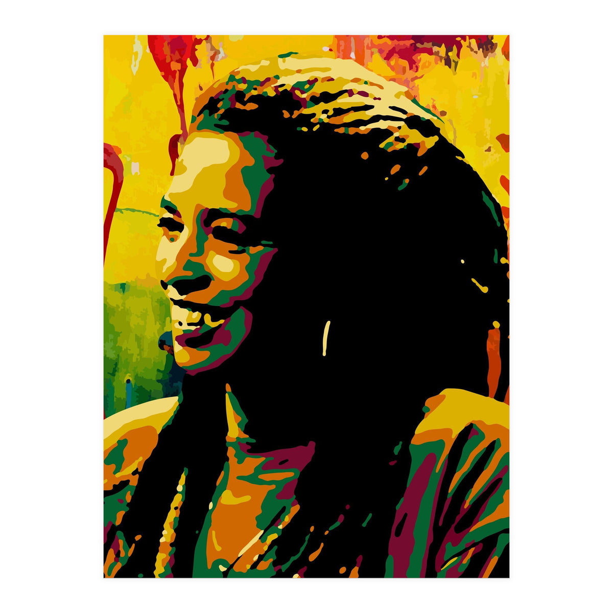 Angela Davis Colorful abstract Art (Print Only)