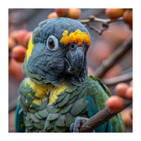 Yellow Headed Amazon Parrot Close Up Portrait (Print Only)