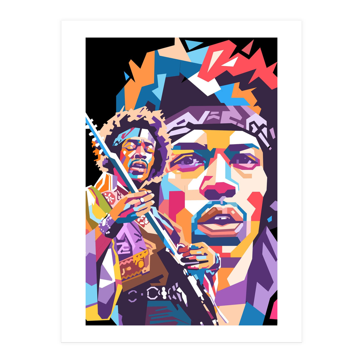 Jimi Hendrix wpap art (Print Only)