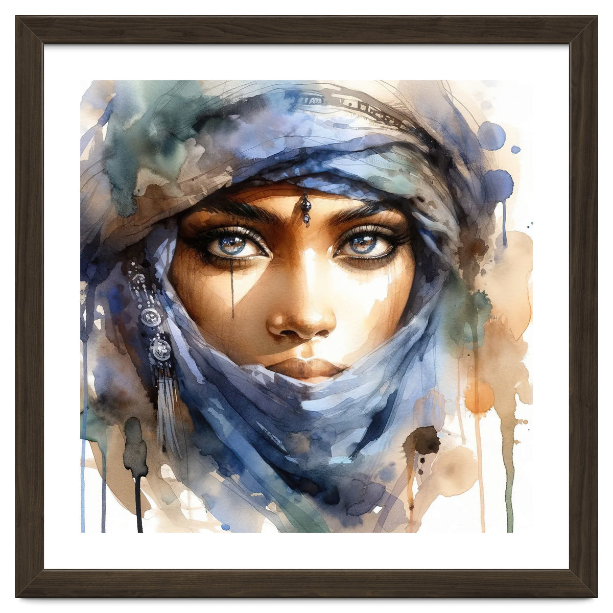 Blue Veil Tuareg Woman Portrait
