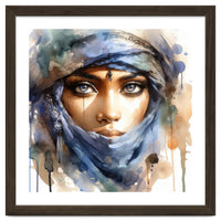 Blue Veil Tuareg Woman Portrait