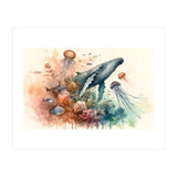 Whale And Jellyfish Watercolor (Print Only) thumbnail
