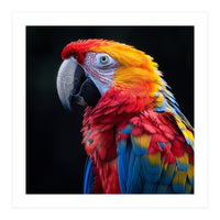 Scarlet Macaw Parrot Vibrant Plumage Close Up (Print Only)