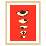 Abstract Eyes on Red Background thumbnail