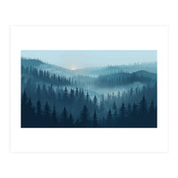 Misty Evergreen Forest: Moody Atmospheric Landscape (Print Only)