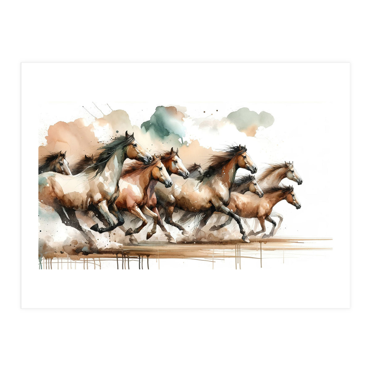 Horses Galloping (Print Only)