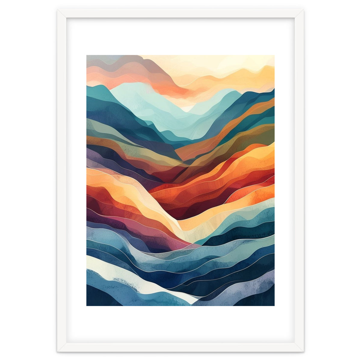 Abstract Ethereal Mountain Landscape