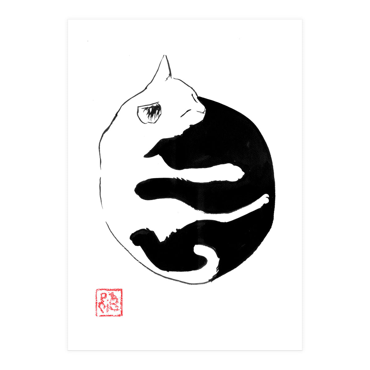 Ying yang Cat (Print Only)