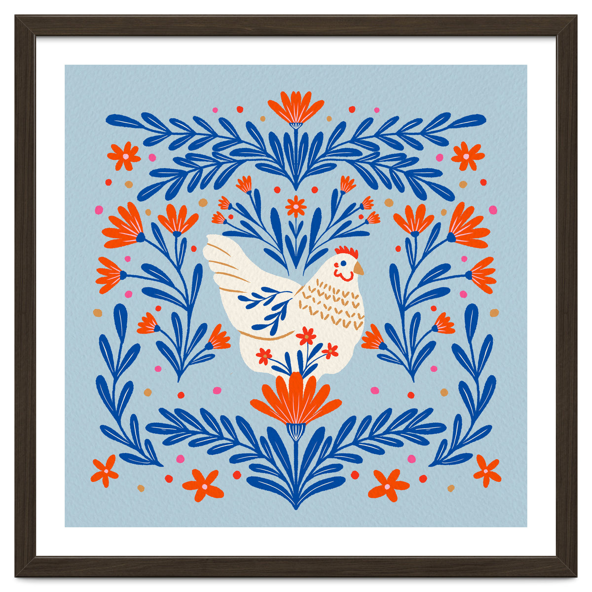 Blooming Chicken Blue And Orange