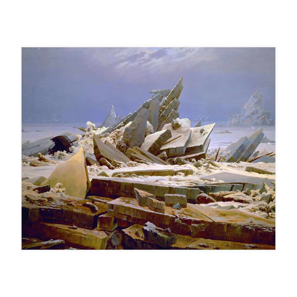 'The Sea of Ice', c. 1823-1824,  Oil on canvas, 96.7 x 126.9 cm. (Print Only)