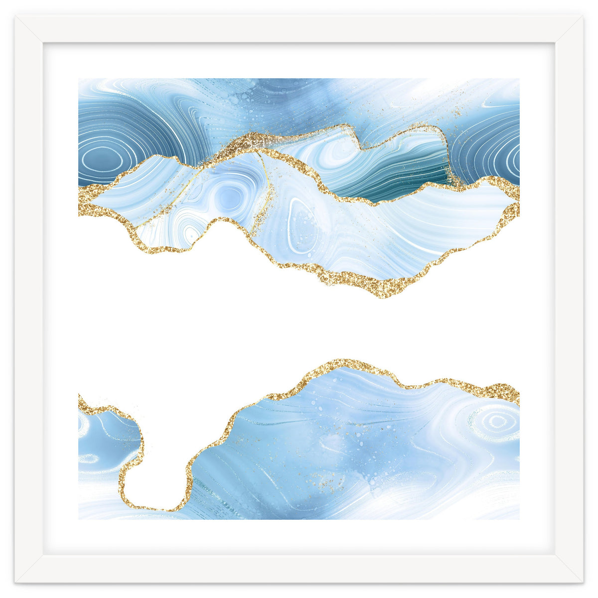 Blue & Gold Glitter Agate Texture 06