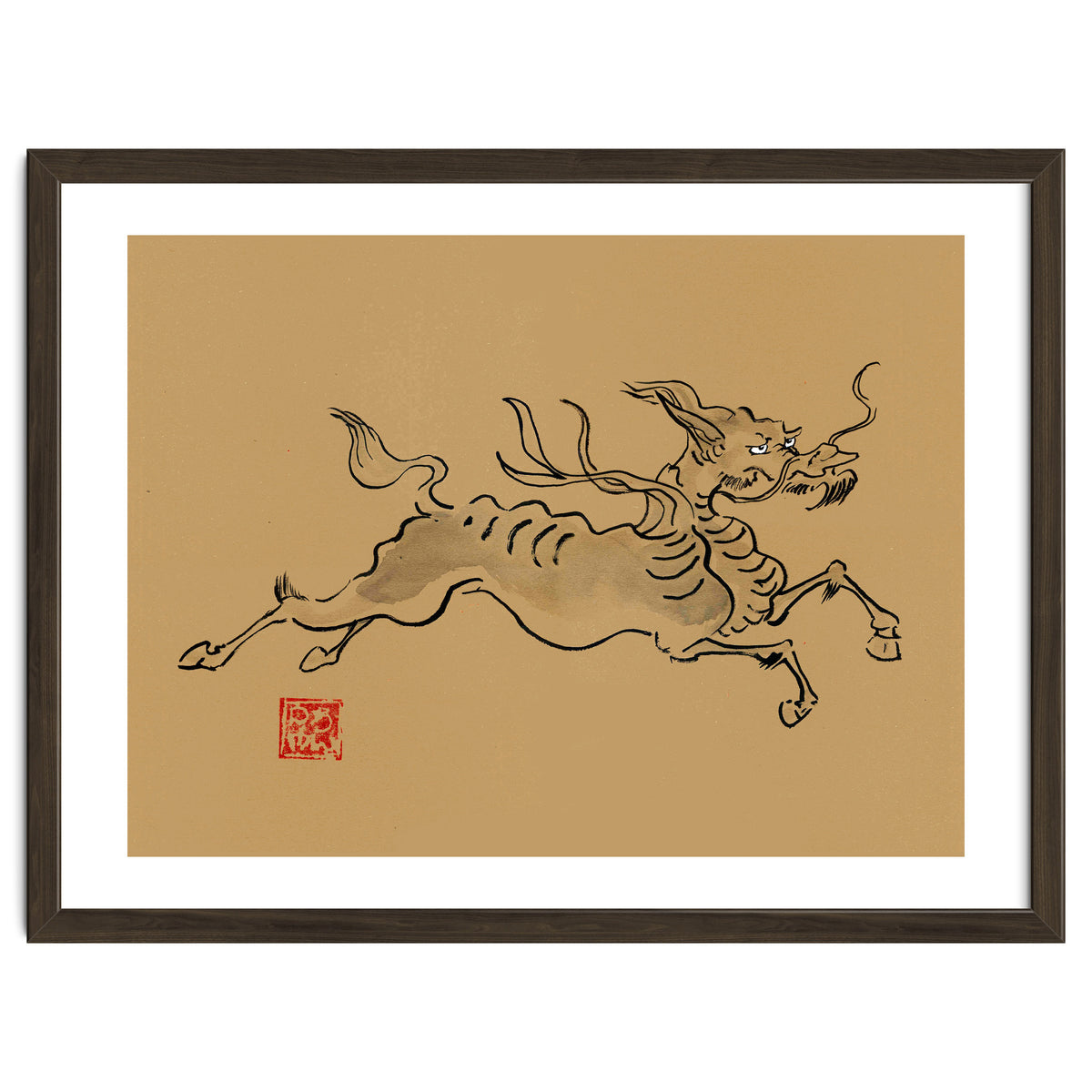 Kirin On Brown Paper