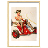 Pinup Sexy Girl On A Go Cart Car thumbnail