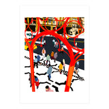 City Street, Eclectic Architecture Buildings Busy New York, People Work Office Daily Life Boho Contemporary Traffic Gifts (Print Only) thumbnail