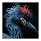 Blue Heron Bird Head With Orange Crown  (Print Only) thumbnail