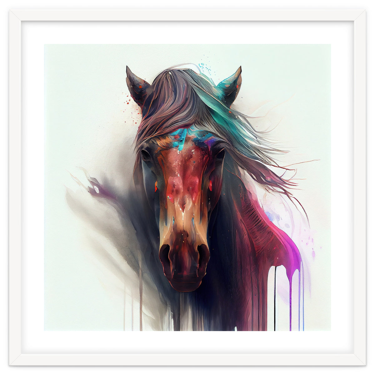 Wild Horse Face Portrait