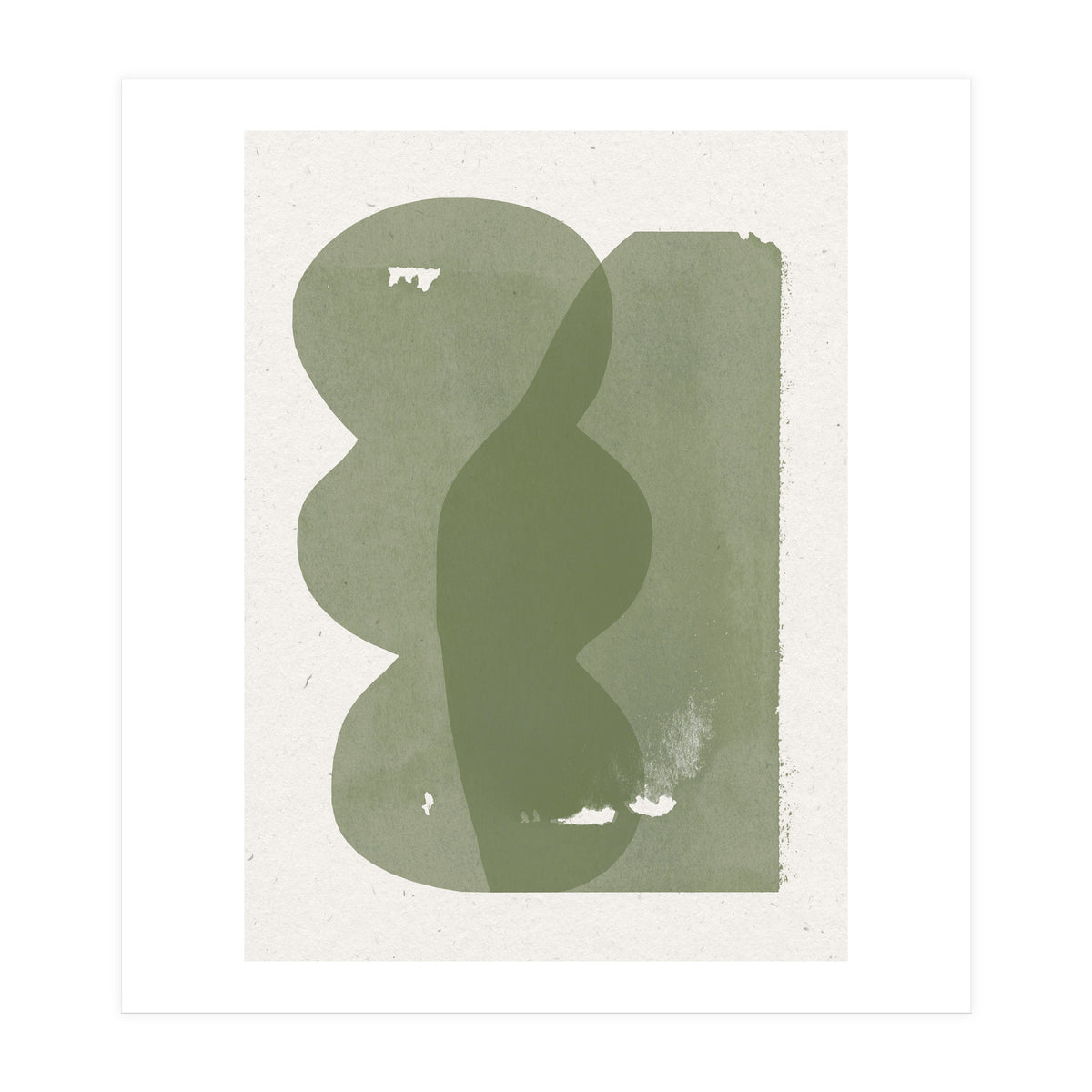 GREEN WATERCOLOR SHAPES NO.1  (Print Only)