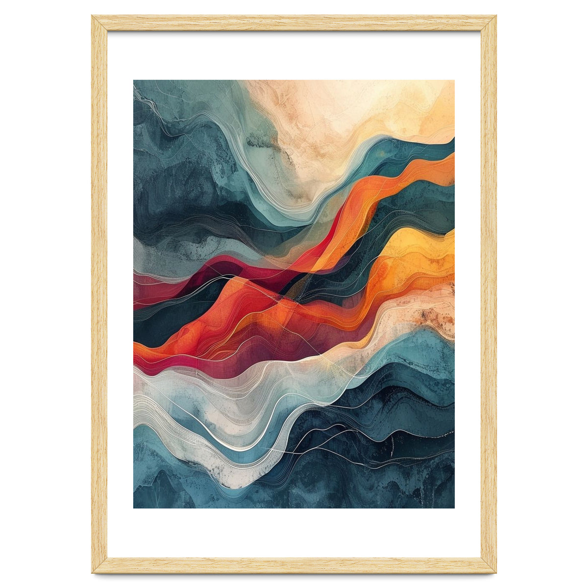 Abstract Flowing Mountain Landscape