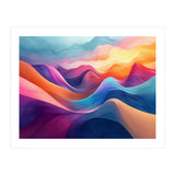 Vibrant Abstract Flowing Peaks Art (Print Only) thumbnail