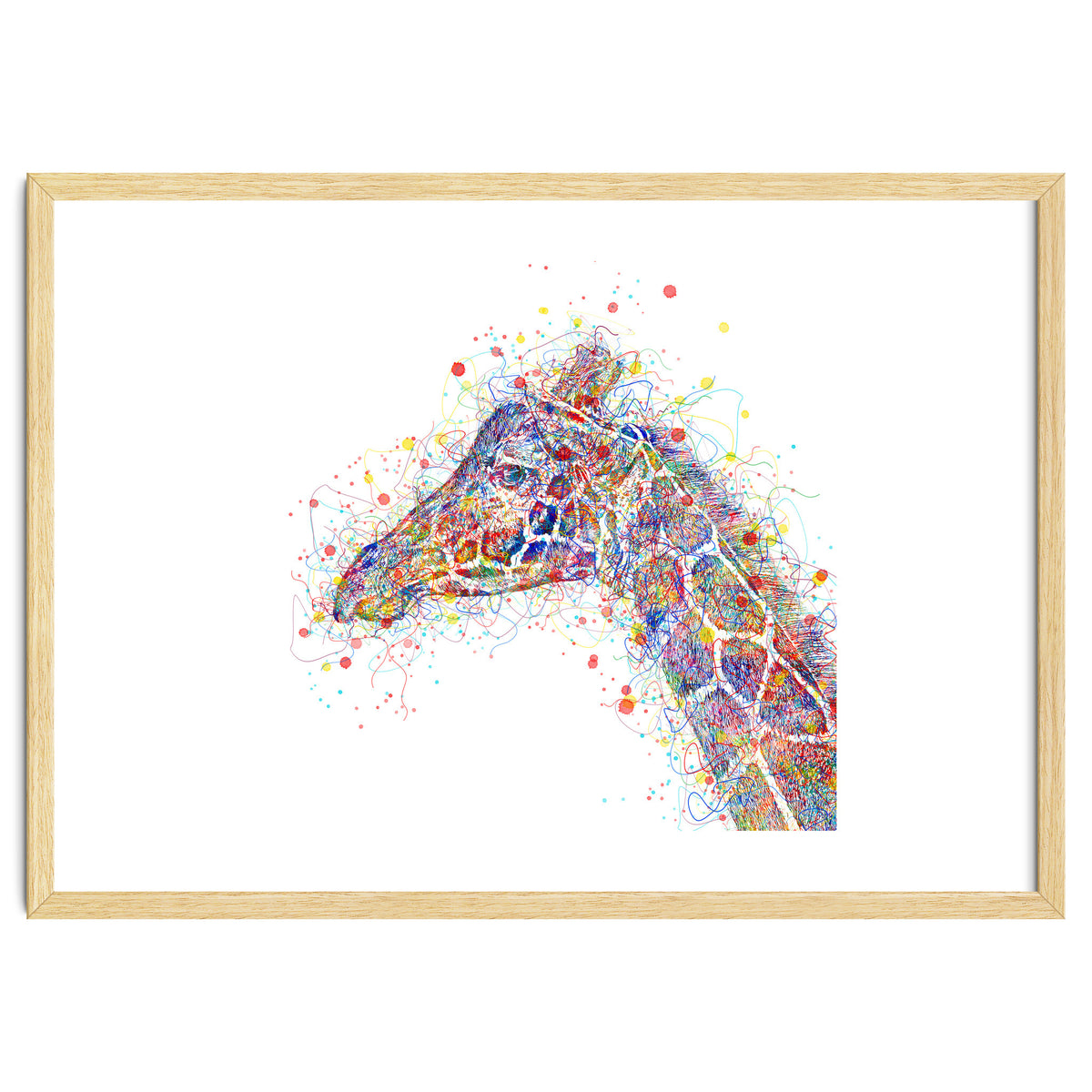 giraffe watercolor lines