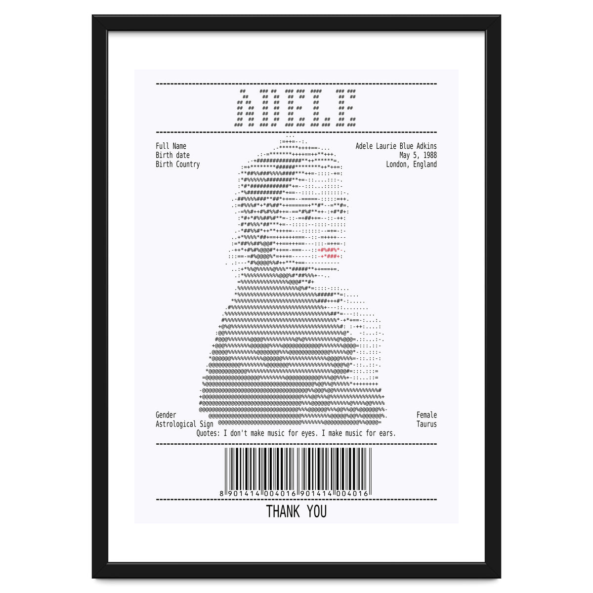 Receipt Art Adele