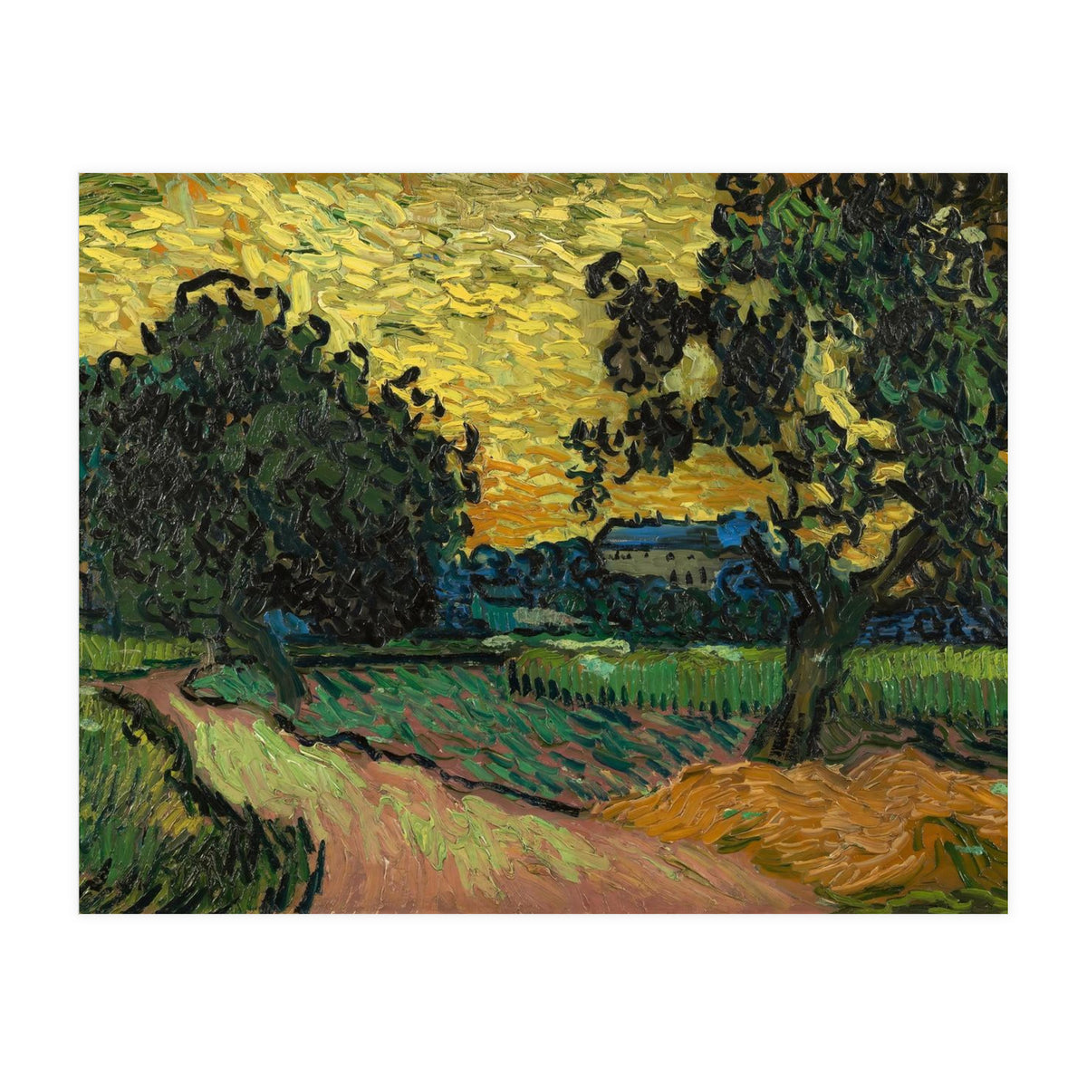 Landscape at Twilight. Date: June 1890, Auvers-sur-Oise. Dimensions: 50.2 cm x 101 cm, 70 cm x 12... (Print Only)