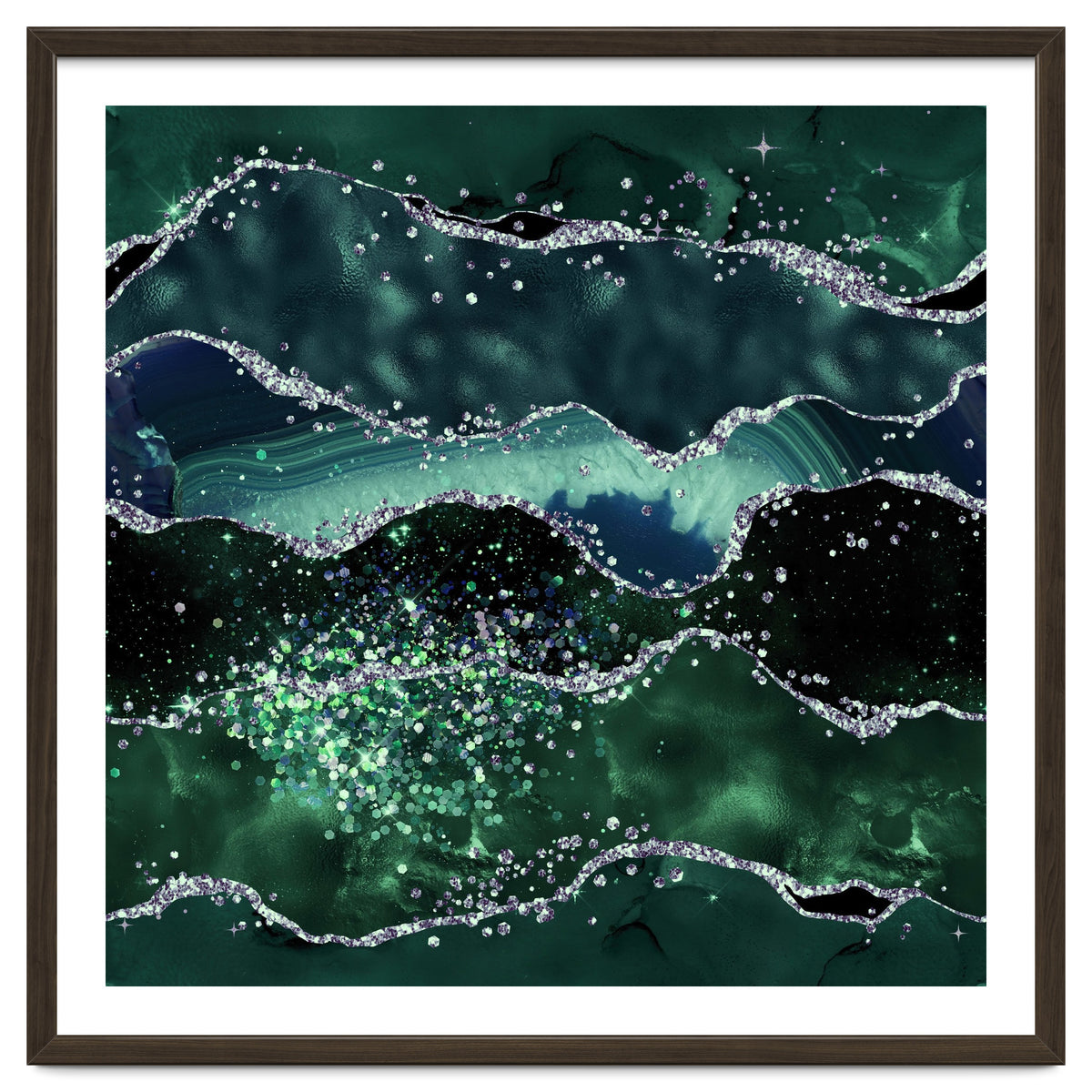 Emerald Glitter Agate Texture 05