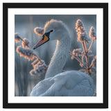 Swan Portrait Dew Drops Morning Light thumbnail