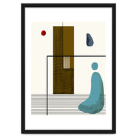 Solitude & Reflection, Abstract Concept Art, Meditation Rustic Eclectic Minimalism, Scandinavian Neutral