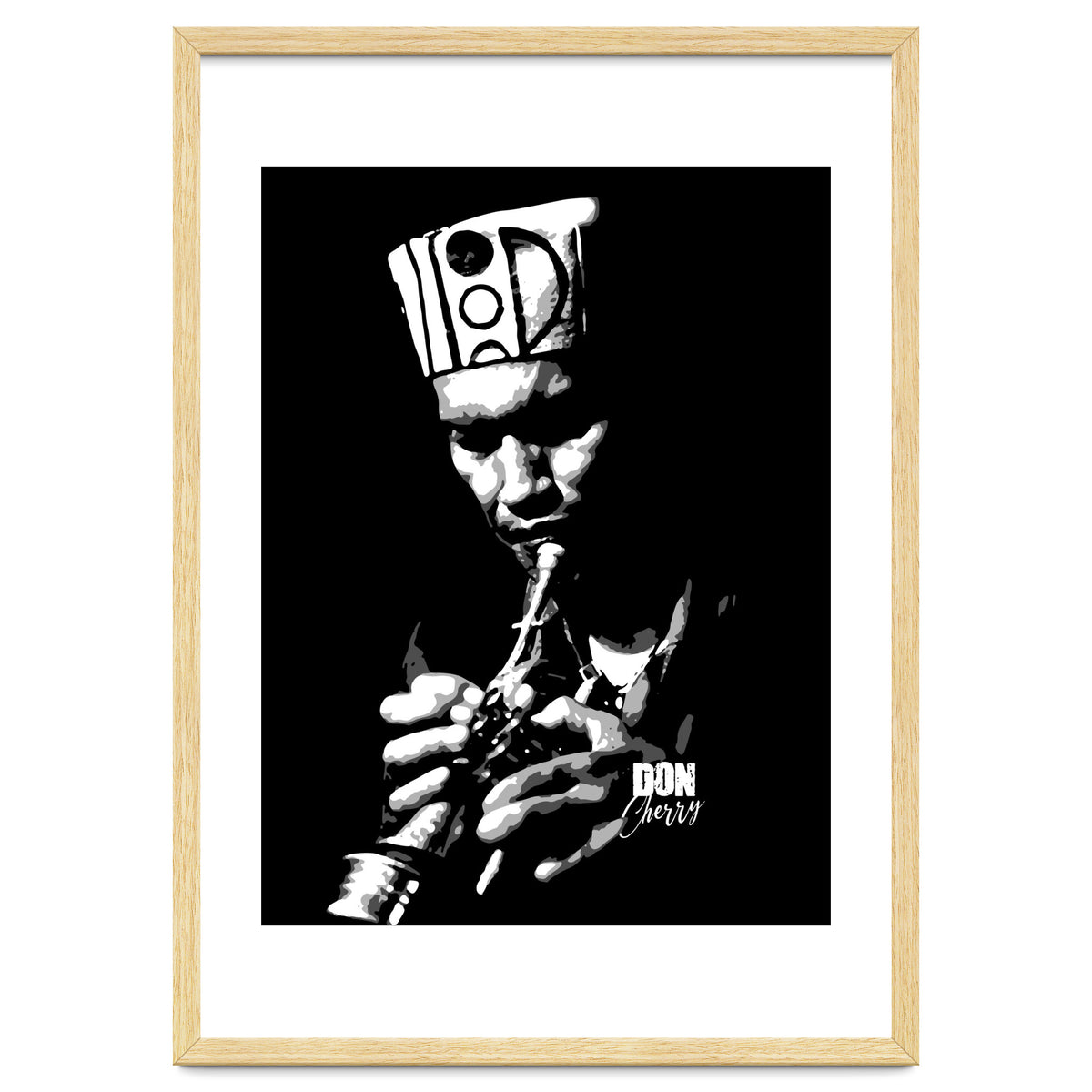 Don Cherry Trumpeter Jazz Music Legend in Grayscale