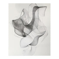 Abstract Black And White Swirling Lines Art (Print Only)