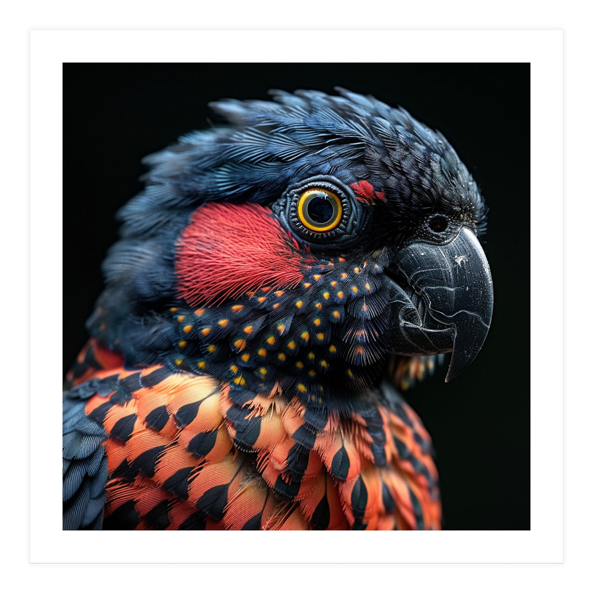 Close Up Portrait Of A Colorful Exotic Parrot (Print Only)