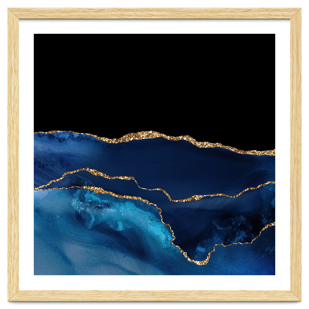 Navy & Gold Agate Texture 07