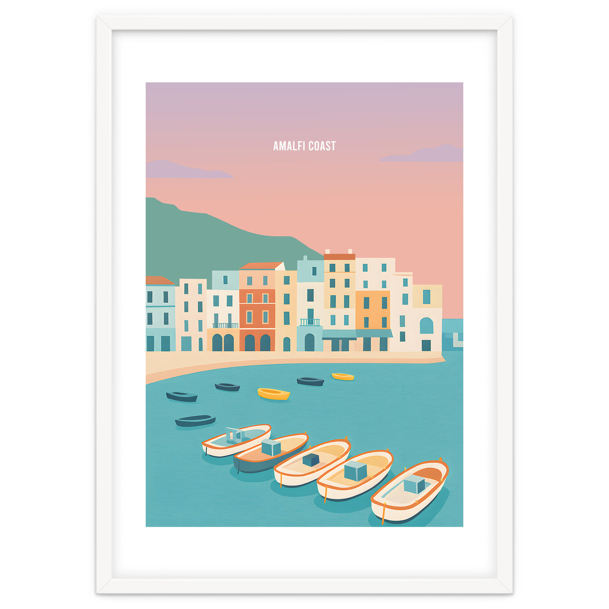 Amalfi Coast Italy Travel Postcard