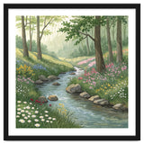Vibrant Forest Stream Watercolor Painting thumbnail