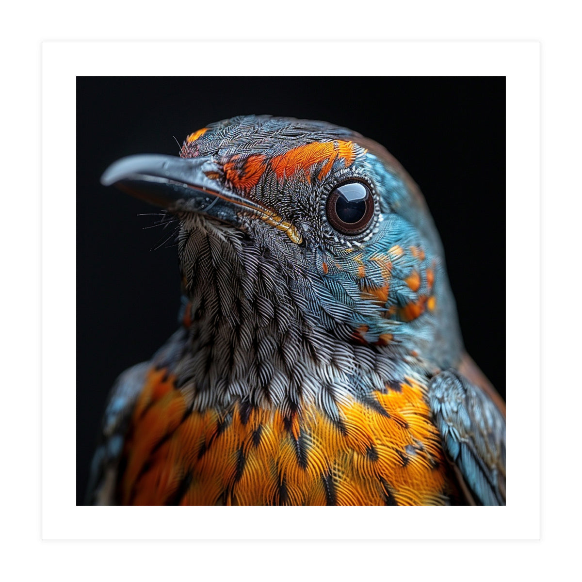 Close Up Of A Colorful Exotic Bird Head (Print Only)
