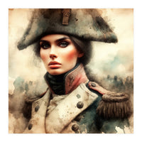 Napoleonic Officer Woman Portrait (Print Only)